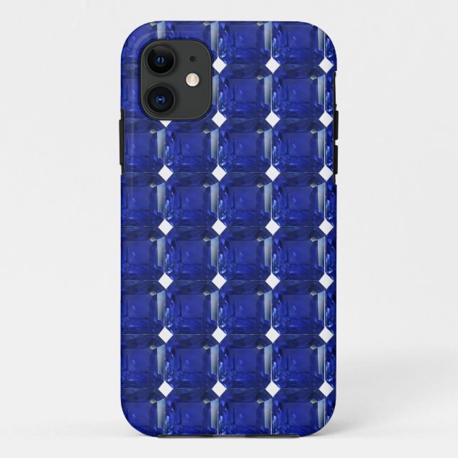 Square Sapphire Gemstone Blue Case-Mate iPhone Hülle (Rückseite)