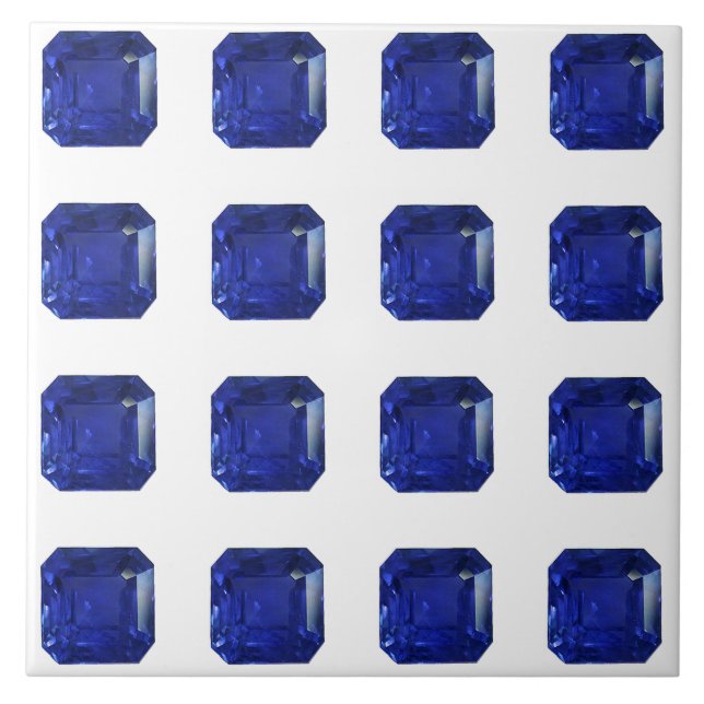 Square Sapphire Gemstone Blue Fliese (Vorderseite)