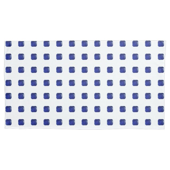 Square Sapphire Gemstone Blue Kissenbezug (Vorderseite-Links)