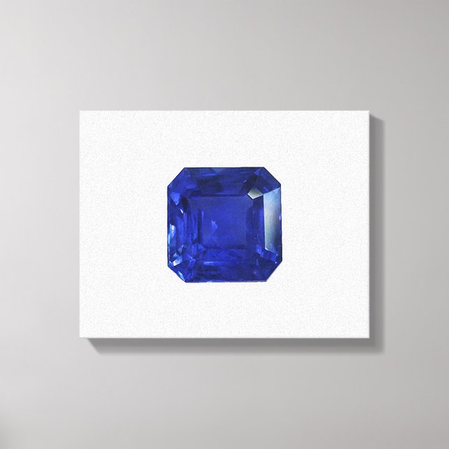 Square Sapphire Gemstone Blue Leinwanddruck (Vorderseite)