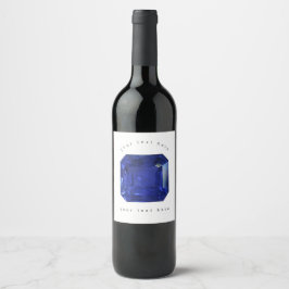 Square Sapphire Gemstone Blue Weinetikett