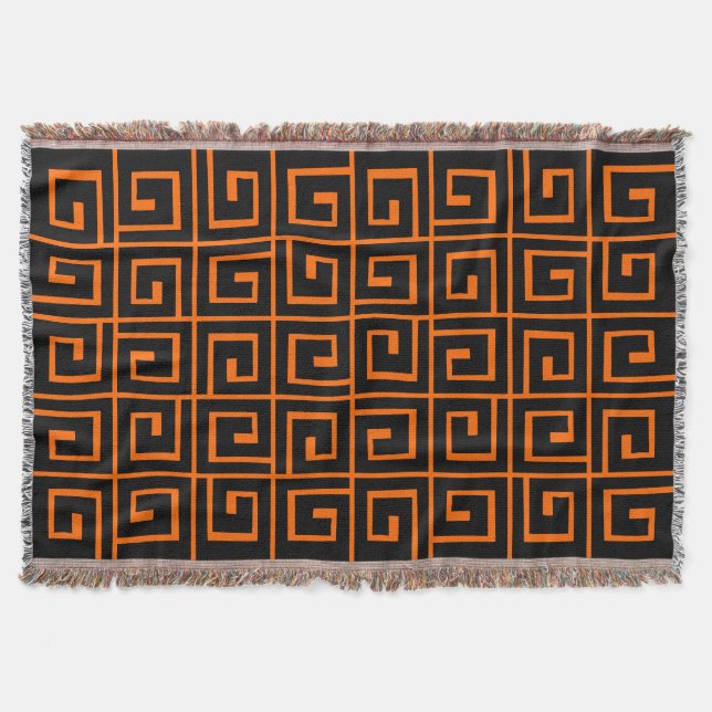 Square Spirals - Schwarz auf Orange Decke (Vorderseite)