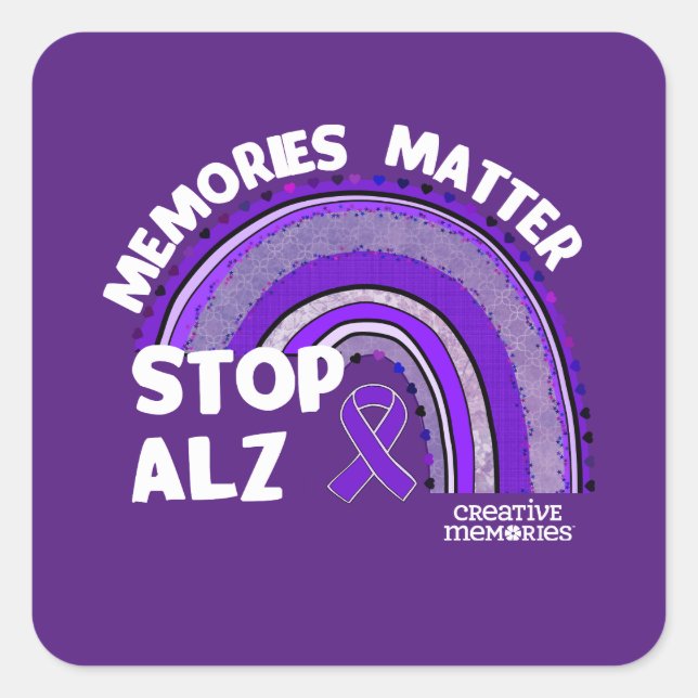 Square Sticker Alzheimer's Association (Vorderseite)