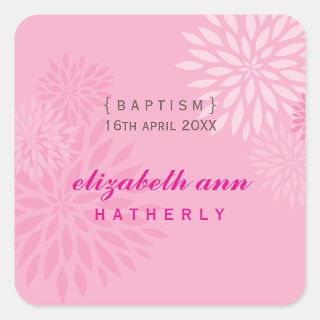 SQUARE STICKER :: moderne Dahlia 5 (Vorderseite)