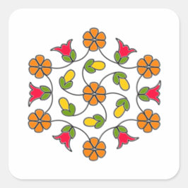 Square Stickers-Blume Series#63 Quadratischer Aufkleber