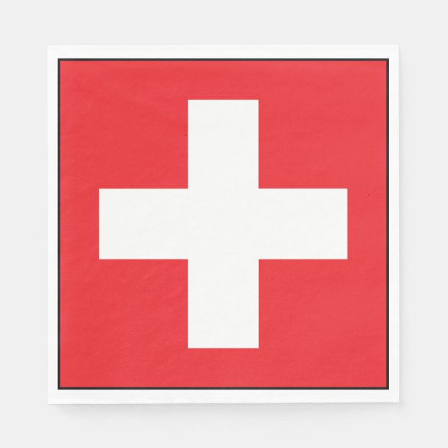 Square Swiss Flag Paper Napkins Serviette (Vorderseite)