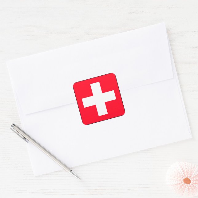 Square Swiss Flag Stickers (Von Creator hochgeladen)