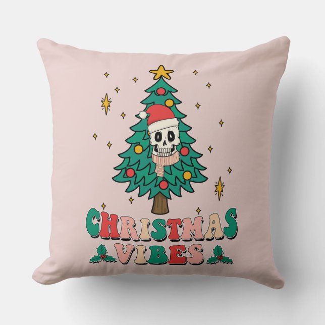 Square Throw Pillow Christmas Vibes Kissen (Vorderseite)
