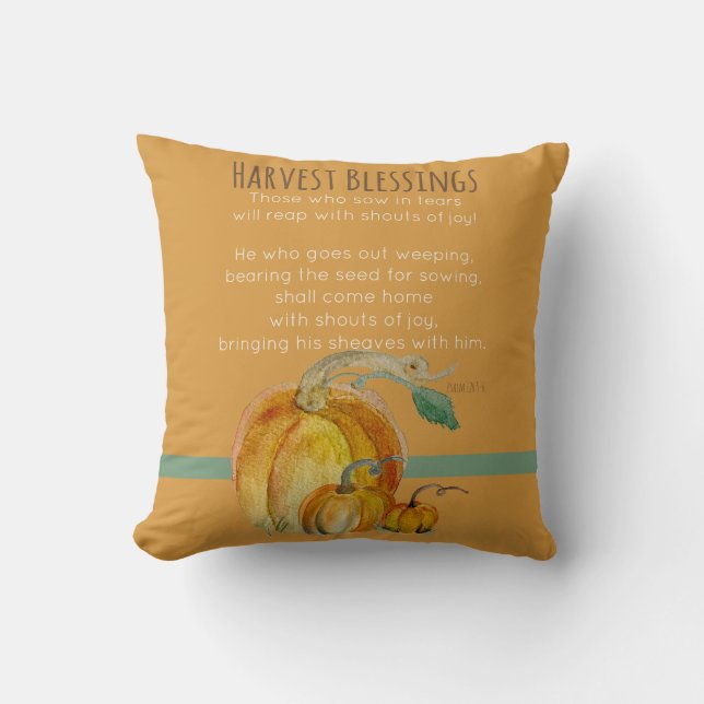 Square Throw Pillow: Harvest Blessings Kissen (Vorderseite)