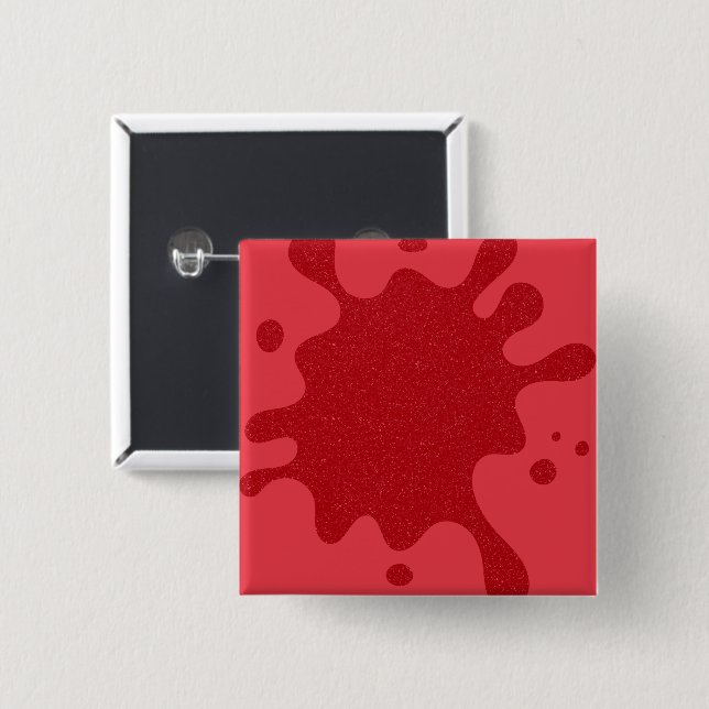 Square Tomato-Red Spritzer Button - Anpassbar (Vorne & Hinten)
