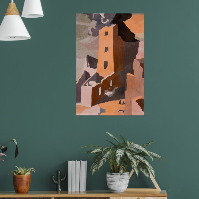 Square Tower House in Mesa Verde, Colorado Poster (Wohnzimmer 1)