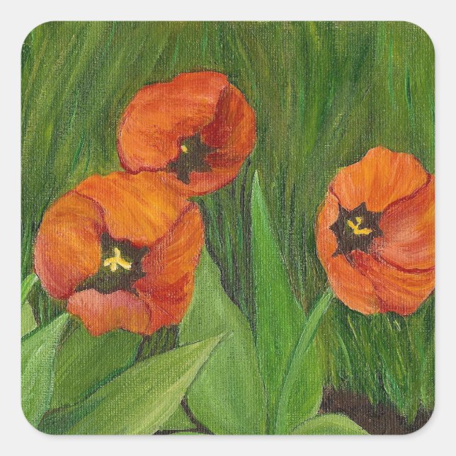 Square Tulip Sticker (Vorderseite)