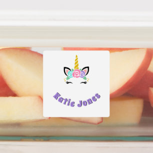 Square Unicorn Labels für wasserdichte Namen Etiketten