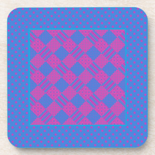 Square Untersetzer: Magenta und Blue Imitate-Patch Untersetzer
