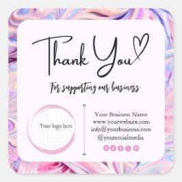 Square Vielen Dank Business Stickers Rainbow Wirbe