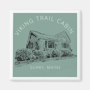Square Viking Trail Hütte Kühlschrankmagnet Magnet