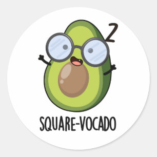 Square-vocado Funny Avocado Pun Runder Aufkleber