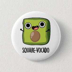 Square-vocado Lustiger Würfel Avocado Wortspiel Button