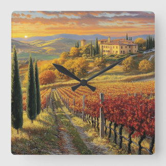 Square Wall Clock with Italian Charm Quadratische Wanduhr