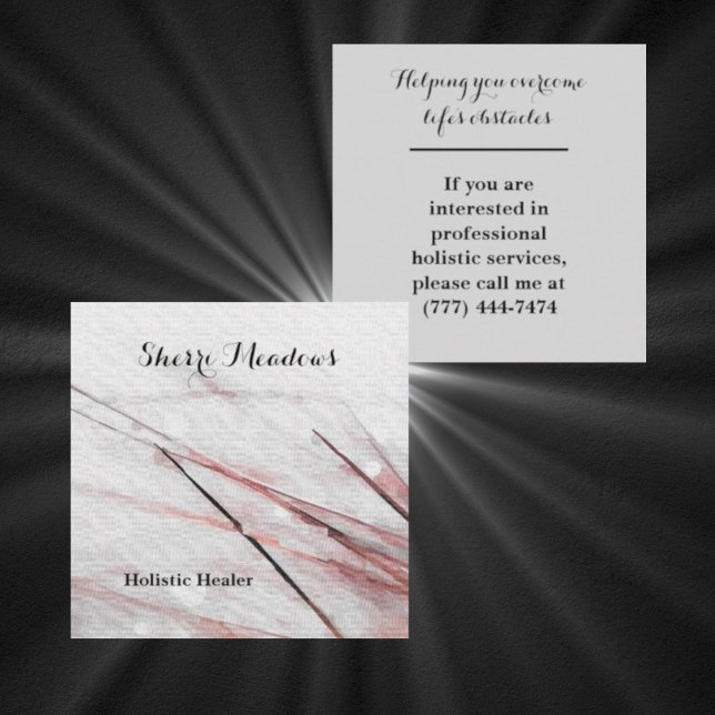 Square Watercolor Healing Arts Business Card Quadratische Visitenkarte (Von Creator hochgeladen)