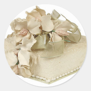 Square Wedding Cake Runder Aufkleber
