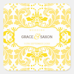 SQUARE WEDDING ETIKETT: versiert 1 Quadratischer Aufkleber