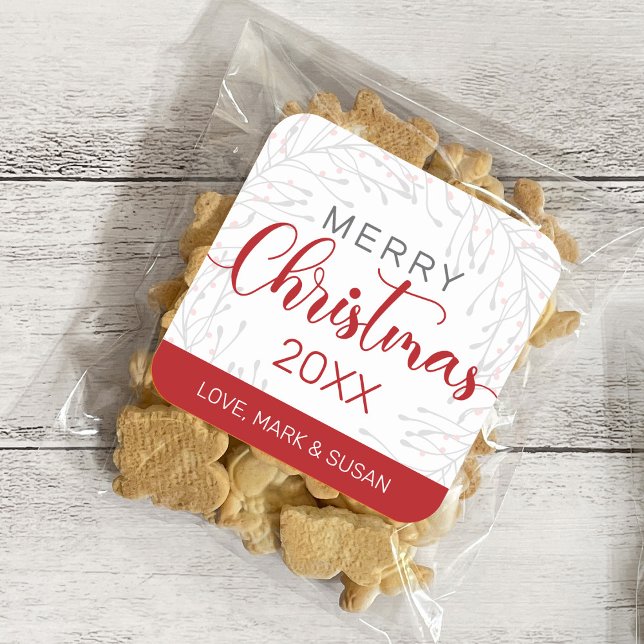 Square Weihnachtskleber (weiß) Quadratischer Aufkleber (Von Creator hochgeladen)