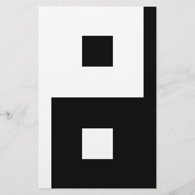 Square Yin Yang Briefpapier (Vorderseite)