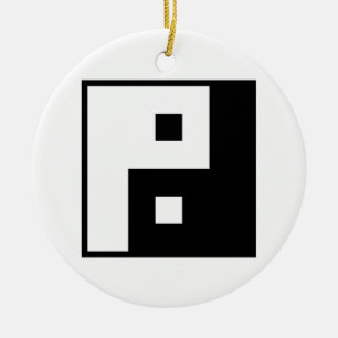 Square Yin Yang Keramik Ornament