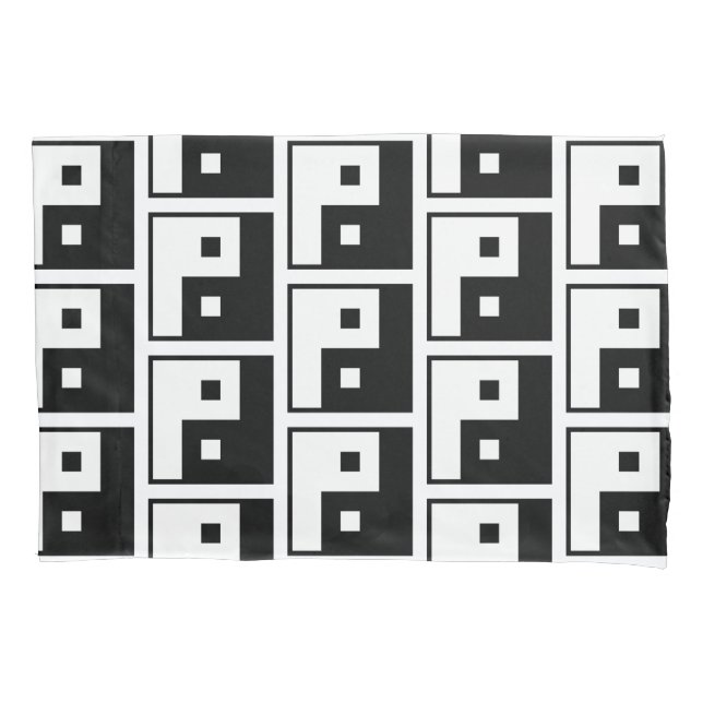 Square Yin Yang Kissenbezug (Vorderseite-Links)