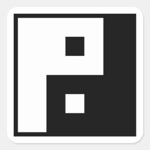 Square Yin Yang Quadratischer Aufkleber