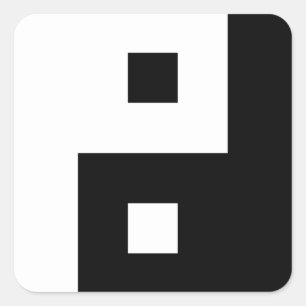 Square Yin Yang Quadratischer Aufkleber