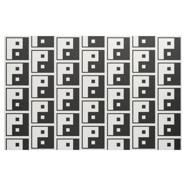 Square Yin Yang Stoff (Fat Quarter (45,7 x 55,9 cm))