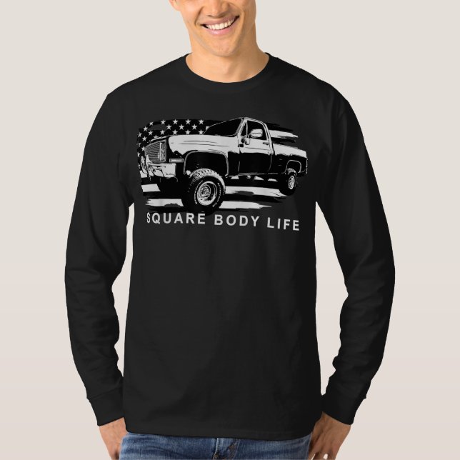 Squarebody American Flag Square Body Truck  T-Shirt (Vorderseite)