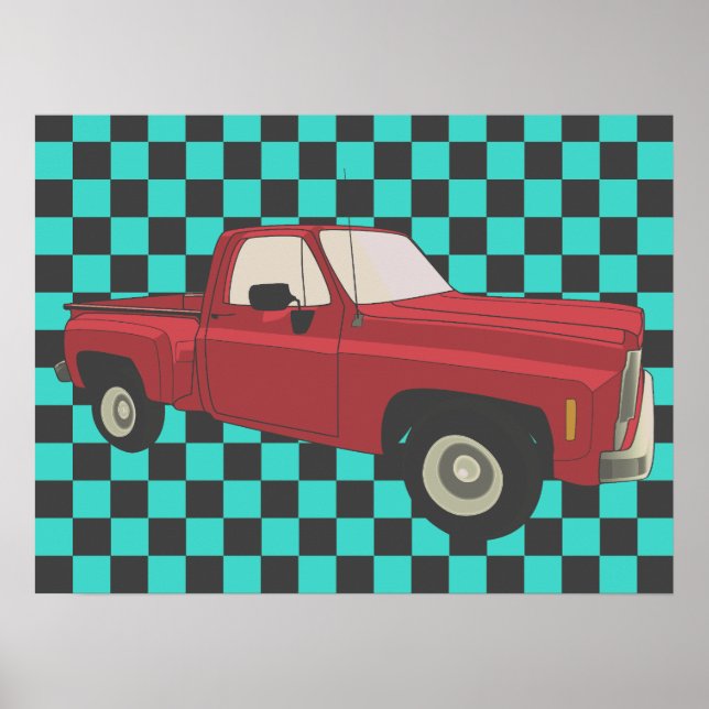 Squarebody, GMC, Chevy C10, pick up truck,stepside Poster (Vorne)