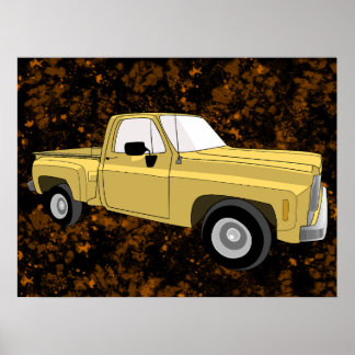 Squarebody, pick up, GMC, Chevy C10, Bild Poster
