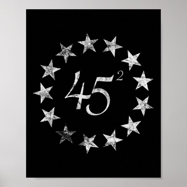 Squared Trump Betsy Ross Flag 2020 2024 Second Ter Poster (Vorne)