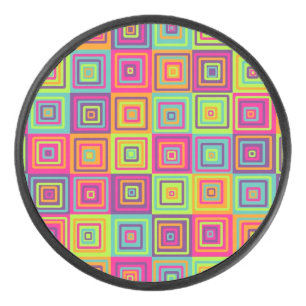 Squares Pattern Eishockey Puck