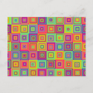Squares Pattern Feiertagspostkarte