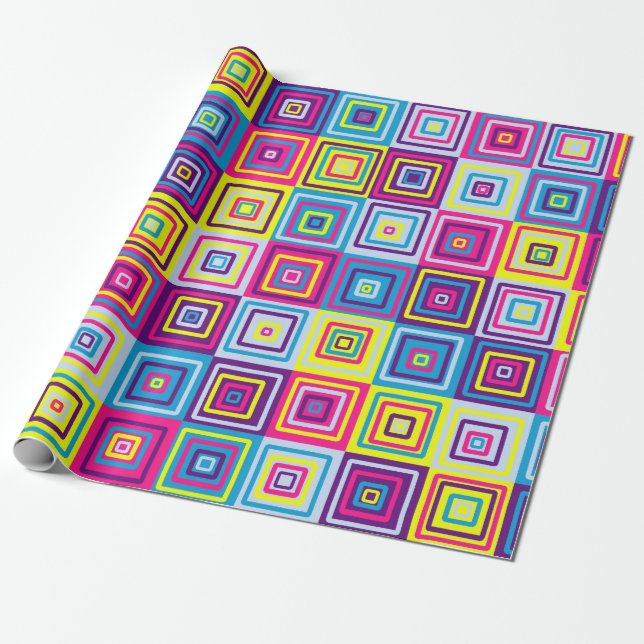 Squares Pattern Geschenkpapier (Ungerollt)