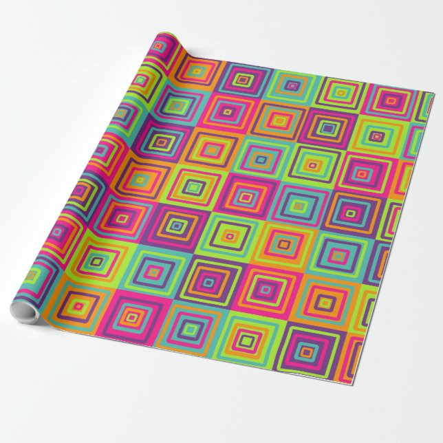 Squares Pattern Geschenkpapier (Ungerollt)
