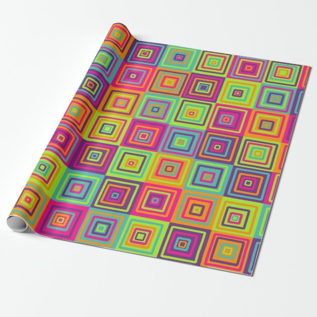 Squares Pattern Geschenkpapier (Ungerollt)