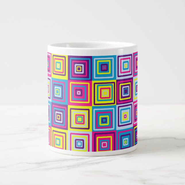 Squares Pattern Jumbo-Tasse (Vorderseite)