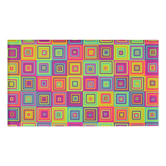 Squares Pattern Namenschild (Vorderseite)