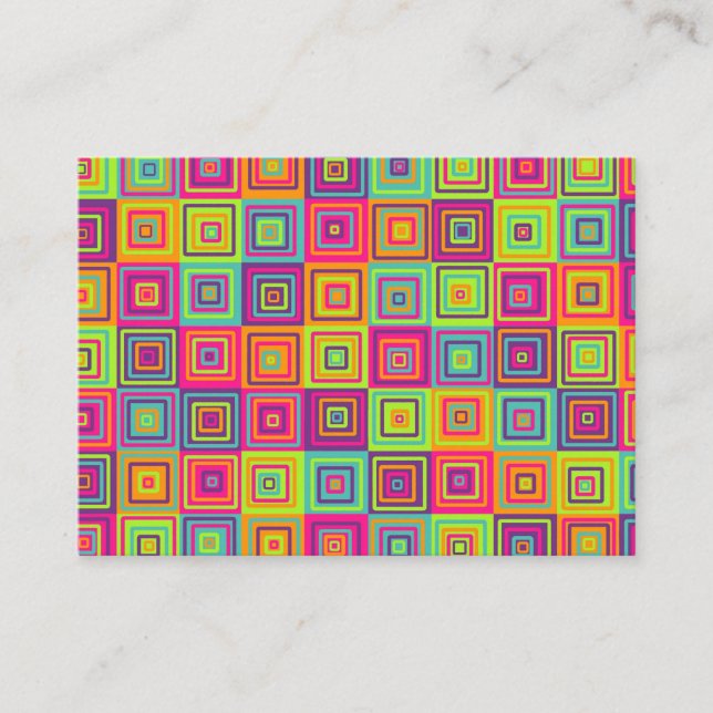 Squares Pattern Platzkarte (Vorderseite)