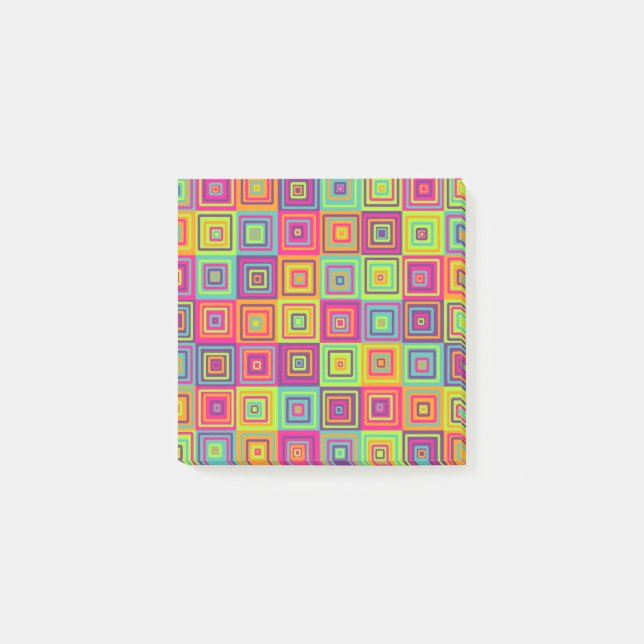 Squares Pattern Post-it Klebezettel (Vorderseite)