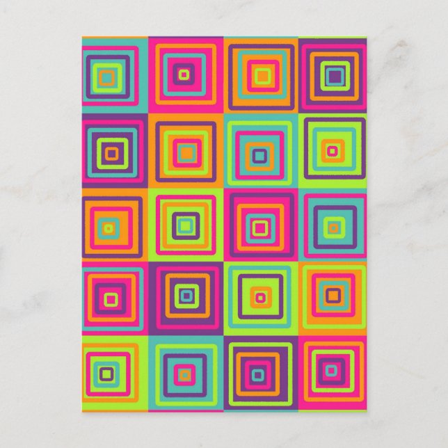 Squares Pattern Postkarte (Vorderseite)