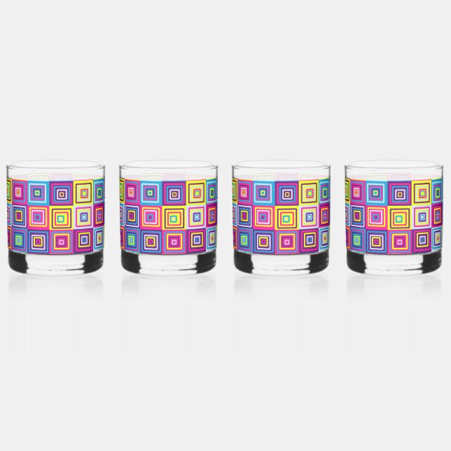 Squares Pattern Whiskyglas (Vorderseite)
