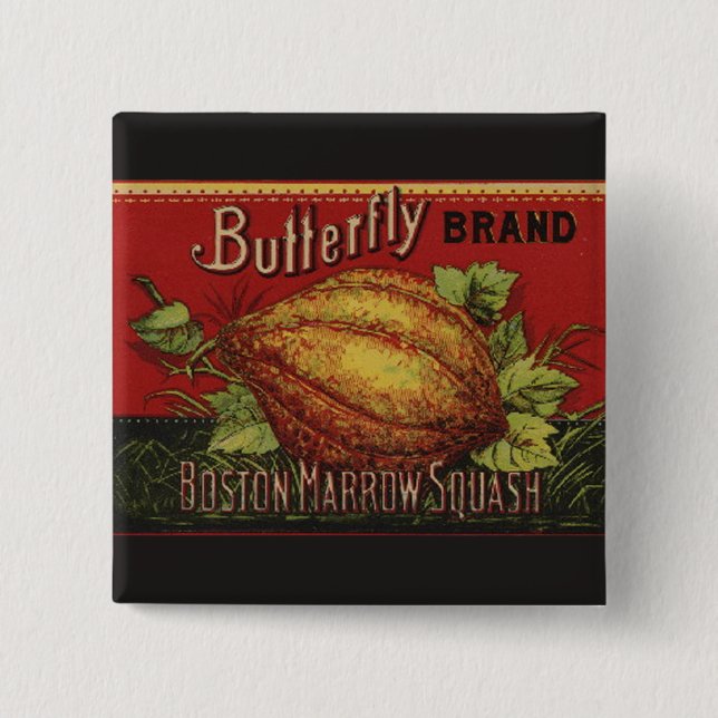 Squash antike pflanzliche Etikett kann Button (Vorderseite)