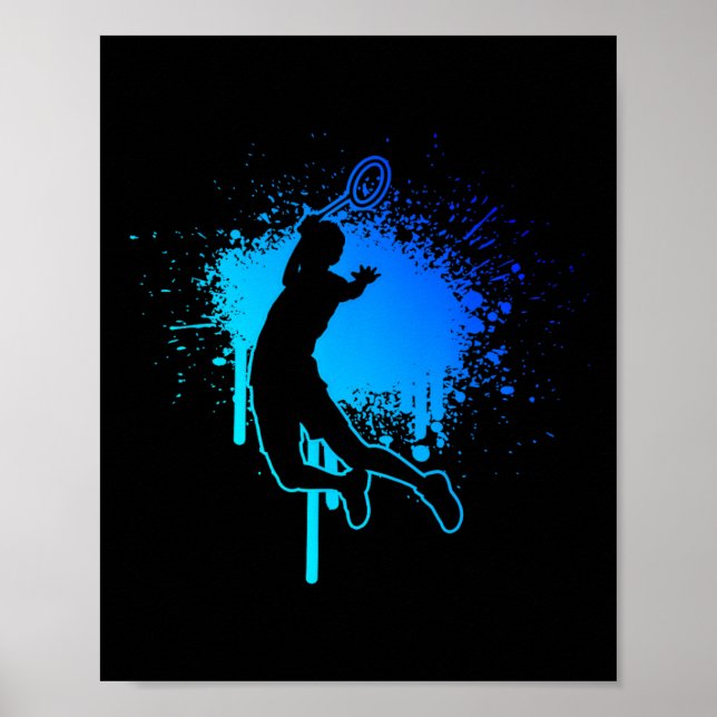 Squash Badminton Badminton Player Shuttle Poster (Vorne)